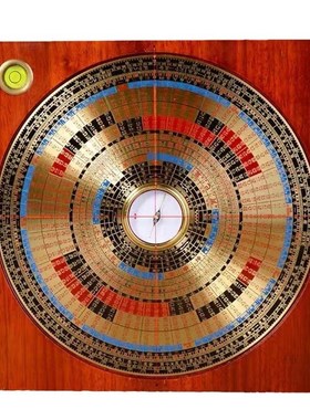 万福堂罗盘高精度专业红木色八寸综合盘三元三合综合随身罗经仪