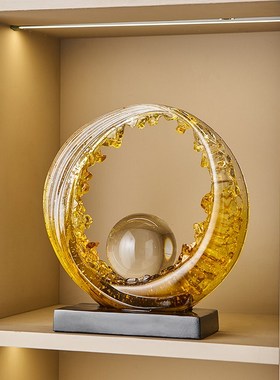 财源滚滚摆件轻奢高档酒柜装饰品办公室电视柜客厅家居饰品高级感