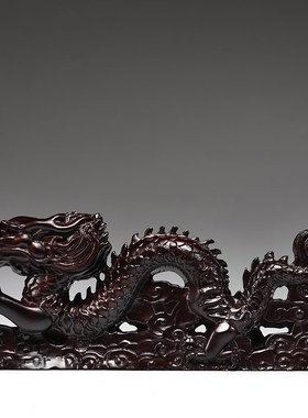 黑檀木雕龙摆件实木生肖飞龙摆设家居客厅办公室装饰工艺品送礼品