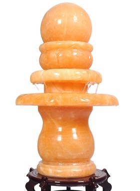 假山流水喷泉摆件装饰客厅开业礼品透光流水球中号圆球转动球石材