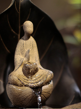 新中式流水摆件禅意空间家居招财装饰办公室茶室佛堂桌面喷泉景观