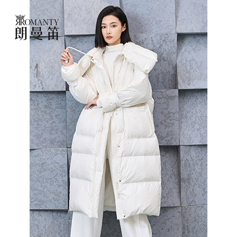 朗曼笛羽绒服女时尚宽松上衣2025冬新款中长款过膝加厚鸭绒外套,淘宝优惠券,粉丝福利购,淘宝优惠卷