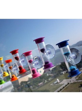 。沙漏计时器儿童刷牙3/5分钟时间吸盘旋转挂壁小巧可爱装饰品礼