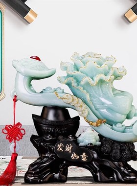 轻奢高档玉如意摆件招财白菜中式客厅玄关装饰品乔迁新居店铺开业