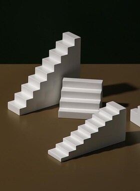 拍照道具几何体小楼梯拍摄台阶梯白色摆件创意摄影背景区空间布置