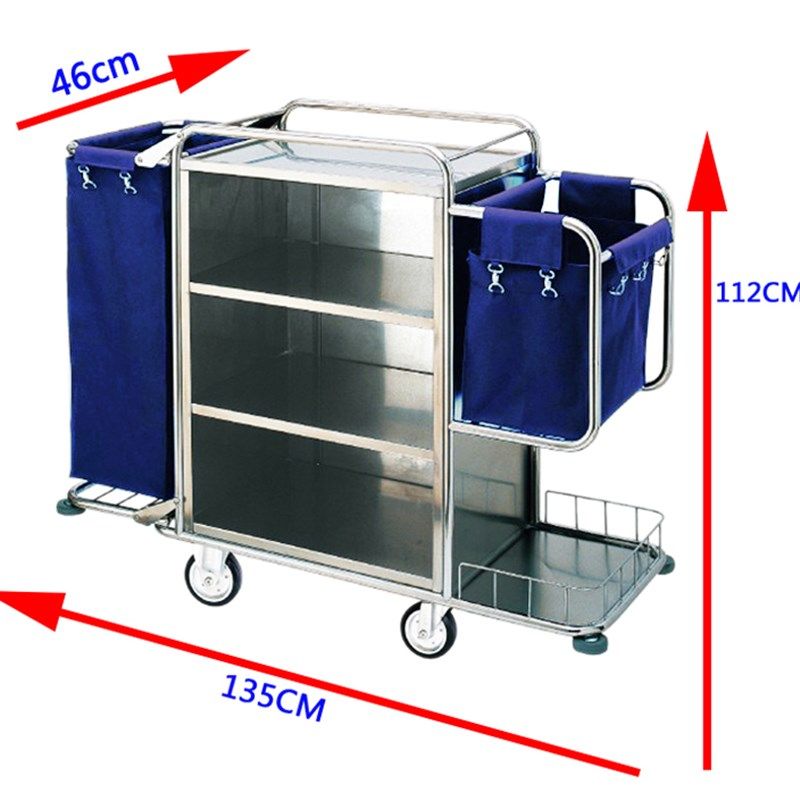 全不锈钢酒店布草车宾馆客房车保洁车多功能手推车服务车工作车,淘宝优惠券,粉丝福利购,淘宝优惠卷