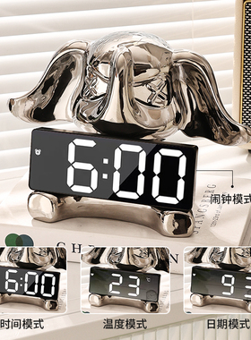 电子数字时钟摆件闹钟轻奢高档客厅房间卧室床头柜创意家居装饰品