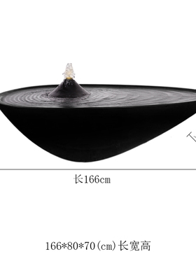 创意禅意喷泉摆件水滴山水水景小品简约现代流水会所招财水钵聚宝