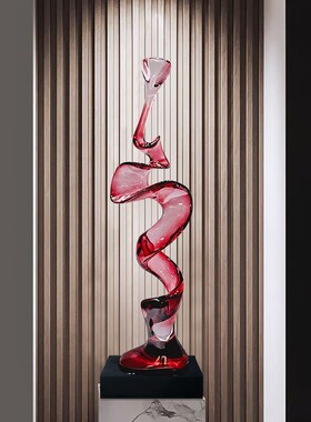 抽象玄关摆件客厅电视柜桌面透明树脂雕塑酒店会所样板房软装饰品