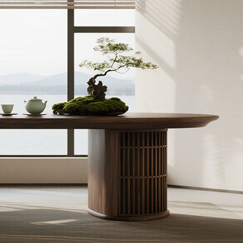 新中式家用茶台轻奢现代高级感北美黑胡桃木实木茶桌2026新款高端,淘宝优惠券,粉丝福利购,淘宝优惠卷