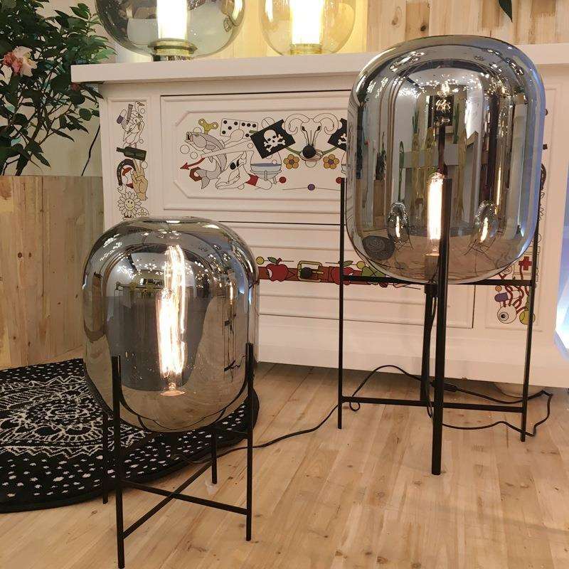 北欧冬瓜玻璃落地灯客厅卧室后现代创意简约复古设计书房落地台灯 - 图0