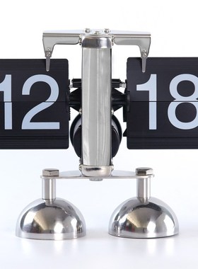 欧式自动翻页钟表小天平翻牌座钟覆古I客厅简约家居摆件王自如同