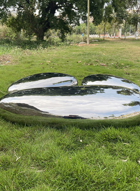 环宇镜面不e锈钢鹅卵石雕塑摆件庭院草坪石头水池水景椭圆水滴座