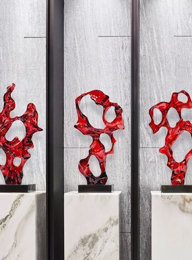 抽象玄关透明树脂摆件酒店大堂别墅会所售楼部落地雕塑Y艺术装饰