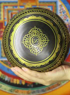 尼泊尔颂钵音疗佛音钵p手工佛音碗冥想静心钵桌面摆件办公室铜磬