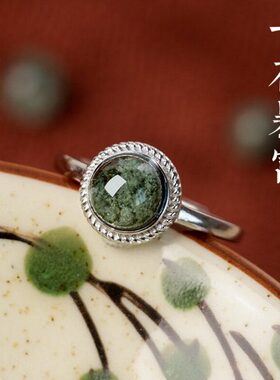 一夜暴富招财聚财纳福天然绿幽灵戒指聚宝盆偏财转运珠小巧水晶戒