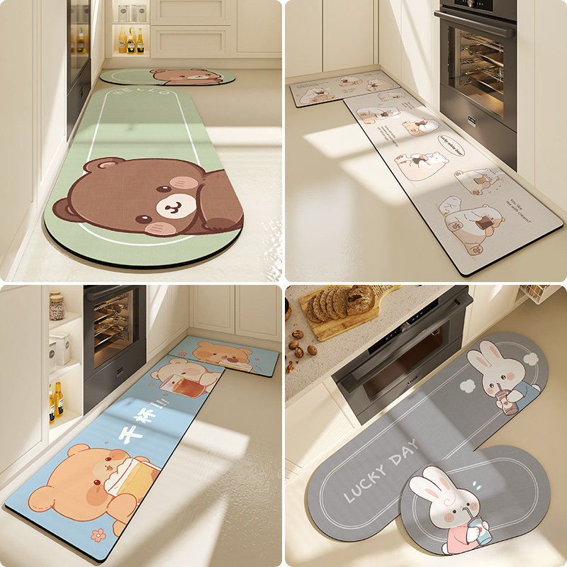 厨房地毯防水防油脚垫家用耐脏垫子可擦免洗卡通厨V房专用地垫套,淘宝优惠券,粉丝福利购,淘宝优惠卷