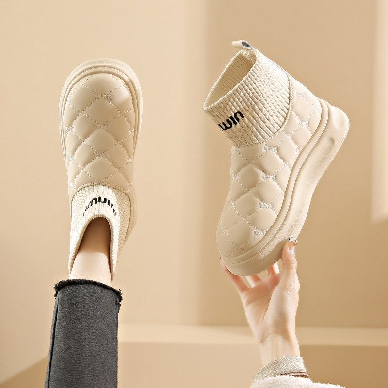 踩屎感雪地靴女款冬季加绒弹力套筒加绒加厚棉鞋防滑防水孕妇女鞋,淘宝优惠券,粉丝福利购,淘宝优惠卷