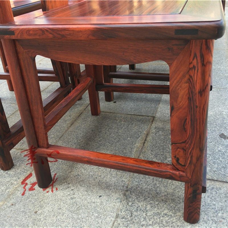 老挝大红酸枝1米38圆桌椅一桌八椅红木餐桌交趾黄檀餐台榫卯结构,淘宝优惠券,粉丝福利购,淘宝优惠卷