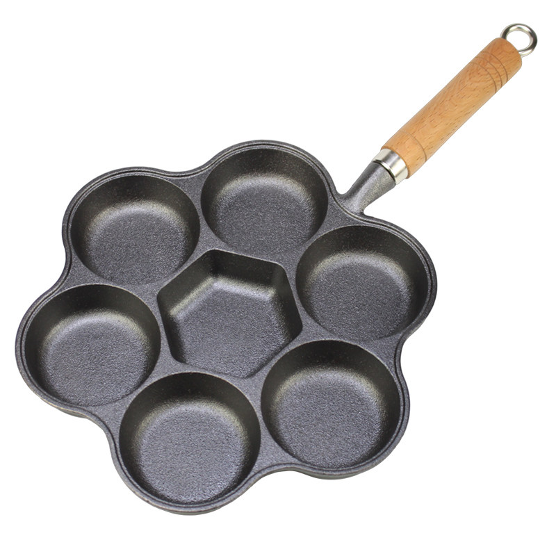 铸铁家用蛋饺锅七孔早餐煎蛋锅加深鸡蛋汉堡模具无涂层不粘平底锅,淘宝优惠券,粉丝福利购,淘宝优惠卷
