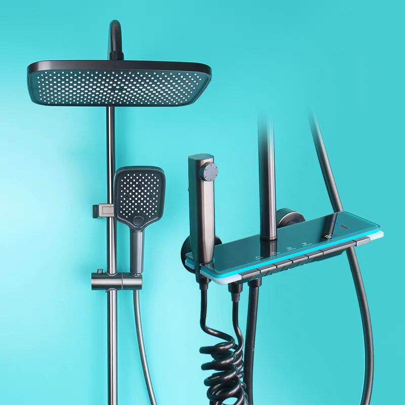 新款卫浴枪灰色淋浴花洒套装家用钢琴键浴室沐浴全铜冷热水龙头,淘宝优惠券,粉丝福利购,淘宝优惠卷