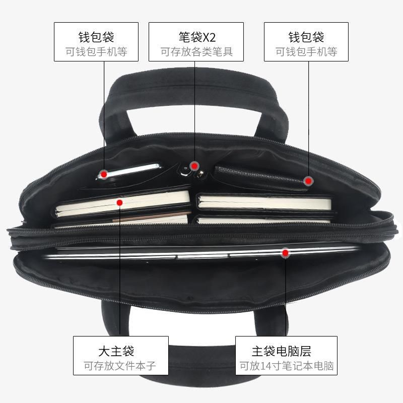 杰利837 会务文件包帆布袋男士公文包文件袋多层大容量手提包收纳,淘宝优惠券,粉丝福利购,淘宝优惠卷