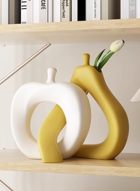 北欧艺术花瓶摆件创意轻奢客厅插花电视柜玄关家居样板房软装饰品