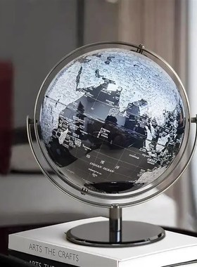 3D立体地球仪轻奢高档办公室桌面摆件高级感小众客厅书房书桌装饰
