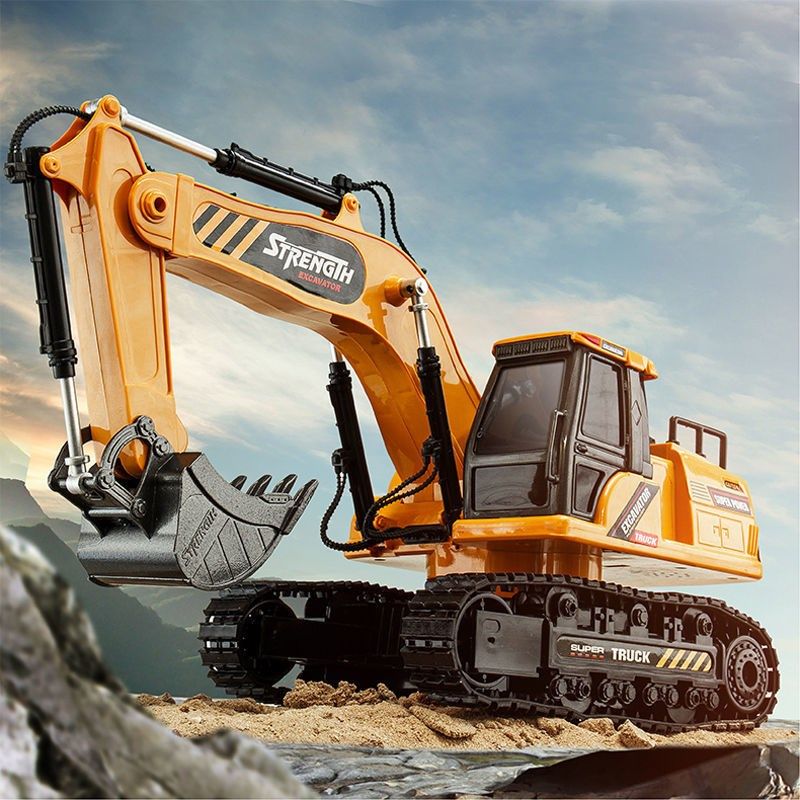 超大号儿童电动遥控挖掘机玩具车男孩挖土机模型工程车钩机合金版,淘宝优惠券,粉丝福利购,淘宝优惠卷