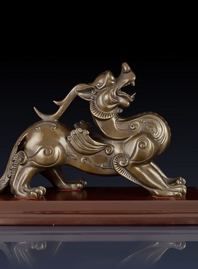 纯黄铜貔貅摆件大号办公室中式貔貅工艺品家居客厅动物装饰品摆件