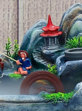 假山流水喷泉鱼缸电视柜装饰品风水轮招财摆件客厅乔迁新居礼品