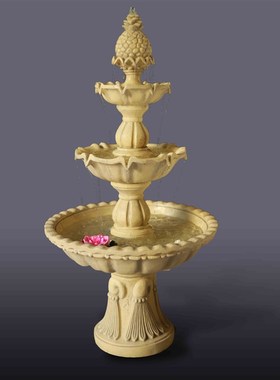 欧式三层婚庆流水喷泉装饰 庭院阳台鱼池 园林水景雕塑大型摆件