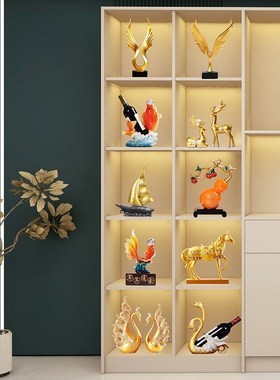 新居高档轻奢入户玄关酒柜装饰品客厅电视柜招财摆件乔迁礼物布置