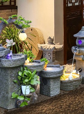 大型假山流水喷泉庭院花园布置鱼池缸造景摆件阳台室内水景观装饰