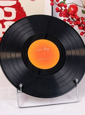 彩色黑胶唱片摆件定制12寸毕业设计送礼diy生日礼物装饰彩胶挂钟