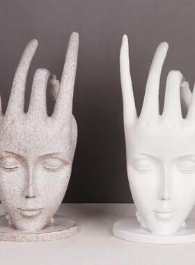 现代轻奢高档透明水到渠成屏风摆件客厅样板间别墅酒店软装饰品