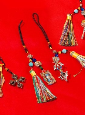 转经简轮藏族挂件西藏转经简手摇特色纪念五股杵吊牌拉萨吊坠饰品