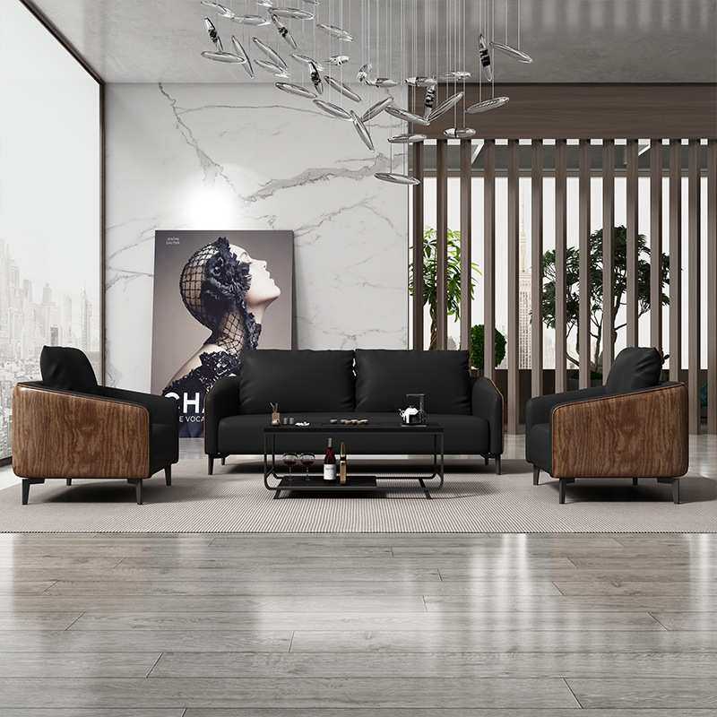 简约现代办公沙发商务办公室三人位真皮休闲接待会客沙发茶几组合,淘宝优惠券,粉丝福利购,淘宝优惠卷