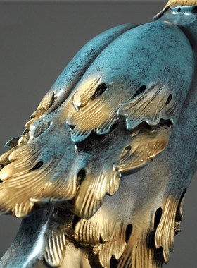 美式孔雀凤凰摆件家装饰品商务办公礼品婚礼物品玄关酒柜客厅摆设