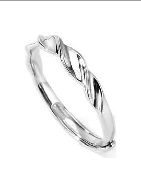 XXOFF 恋爱结点925银情侣对戒 莫比乌斯环锆R石可调节真爱戒指一