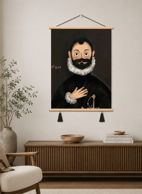 卡通梵高自画像装饰挂画现代简约轻奢客厅卧室玄关墙面软装装饰画