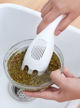 不湿手多功能沥水淘米器实用厨房用品洗米器淘米勺塑料搅拌洗米棒
