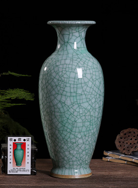样板房酒店新中式摆件博古架装饰C品陶瓷器青瓷花瓶仿古瓷瓶工艺