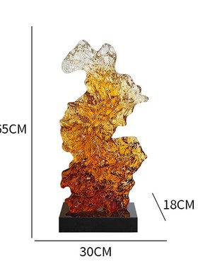 抽象太湖石摆件酒店大堂别墅玄A关透明树脂落地雕塑软装饰工艺术