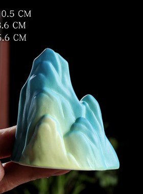 陶瓷千里江山青绿假山家居水景摆件鱼缸造景禅意新中式Z茶桌室装