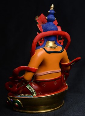 藏传纯铜黄财神佛像神像彩绘精工佛台湾吉祥供奉摆件财神佛像