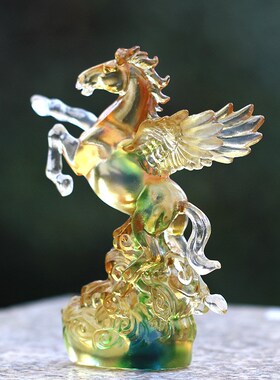 生肖马摆件琉璃居家办公前台摆放装饰商务乔迁马到成功开业送礼