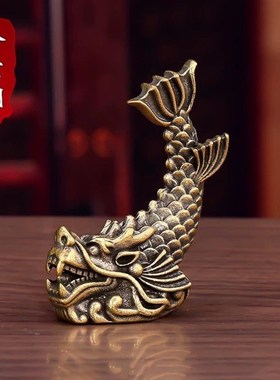 纯黄铜龙之九子鸱尾螭吻鸱吻摆件厨房家居饰品客厅办公室装饰茶宠