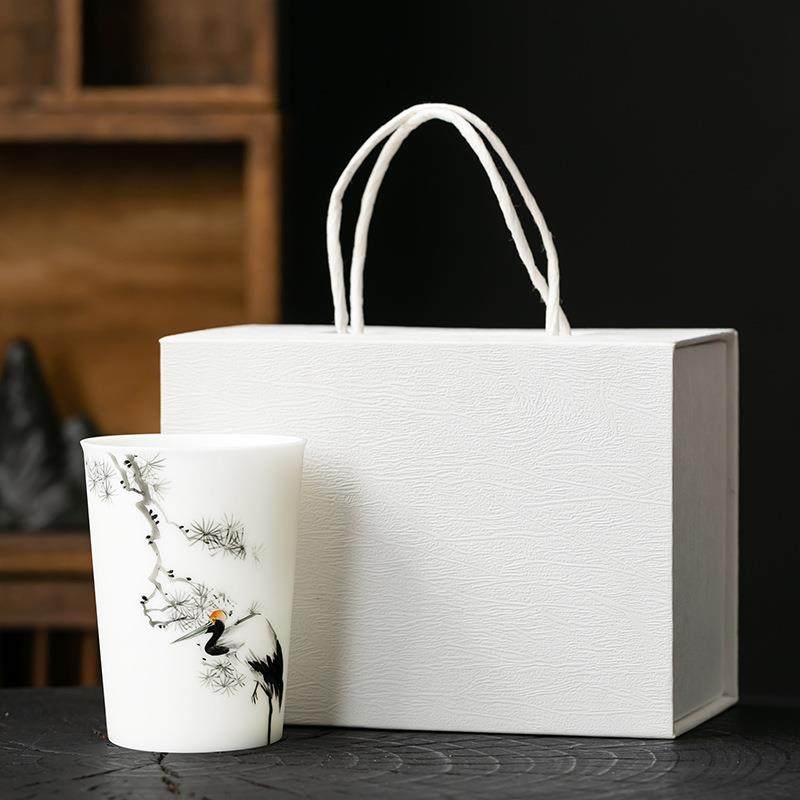 冰种玉瓷中式手绘主人杯茶杯个人专用陶瓷手握杯可乐杯大容量单杯,淘宝优惠券,粉丝福利购,淘宝优惠卷