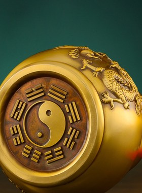 黄铜葫芦厨房辟火龙瓶摆件西北角三避火龙解天门客厅黄水晶五帝